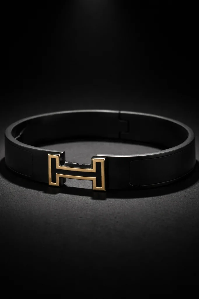 HORIZON NOIR BRACELET WITH GOLD FOR MEN