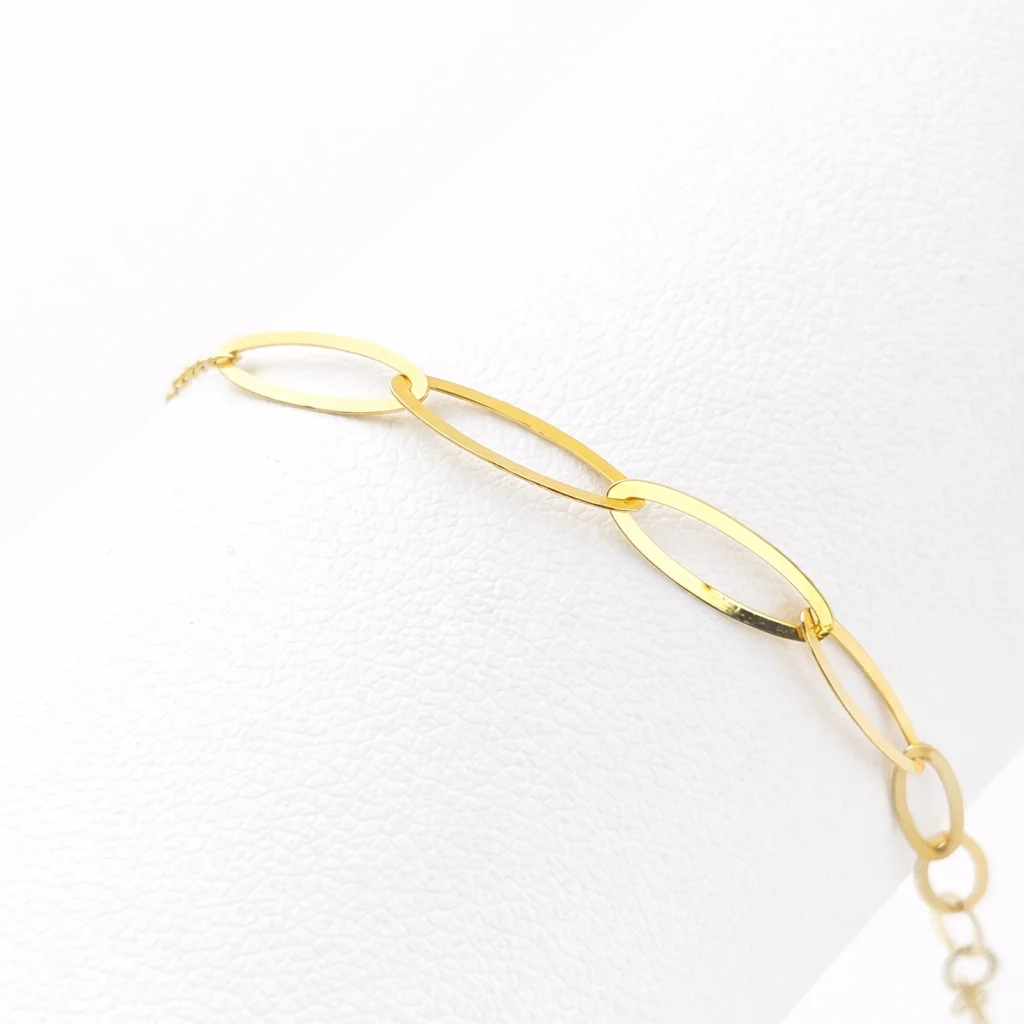 OVAL CHAIN BRACELET – 18K GOLD LINK BRACELET