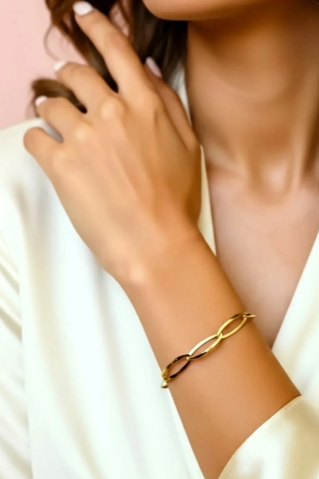 OVAL CHAIN BRACELET – 18K GOLD LINK BRACELET