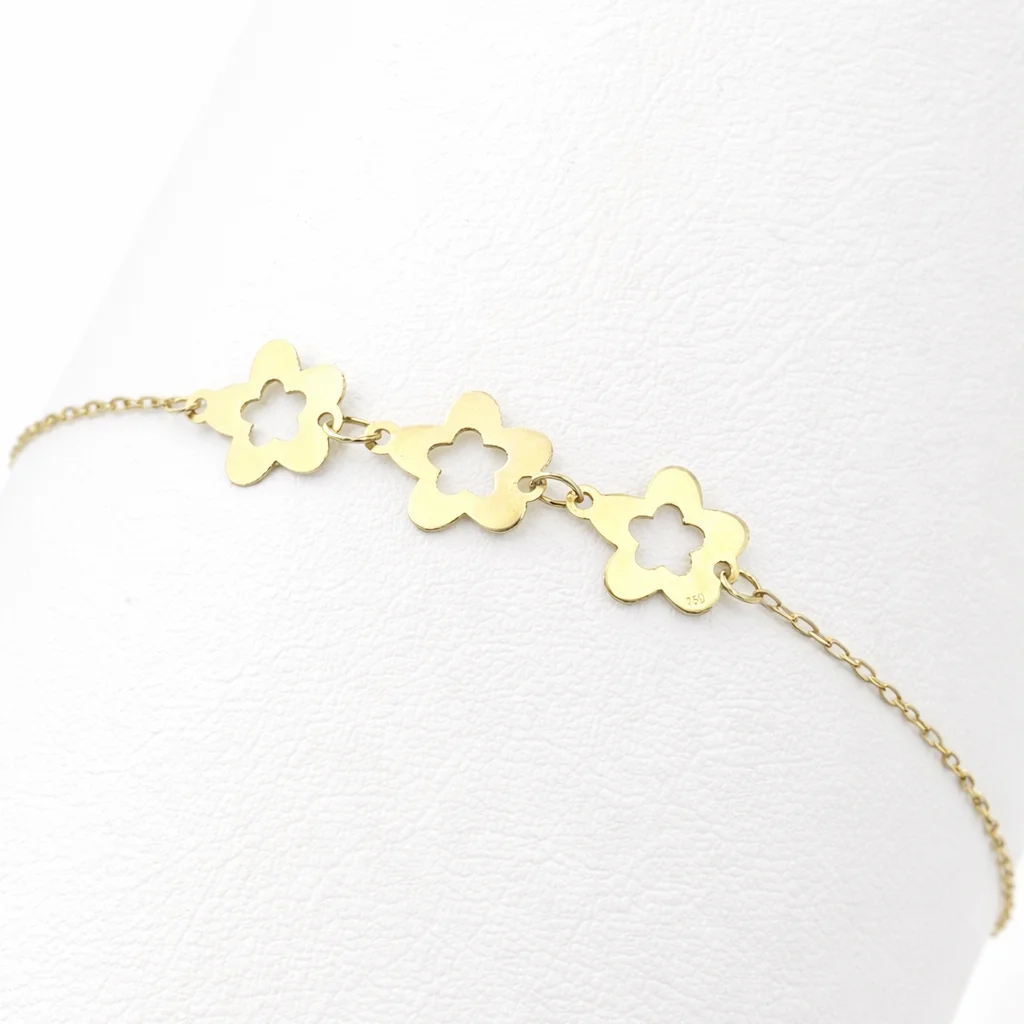 TRIO FLOWER – 18K GOLD TRIPLE FLOWER BRACELET