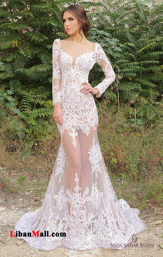 Nada Nassar Bassim Haute Couture lace long wedding dresses 2017